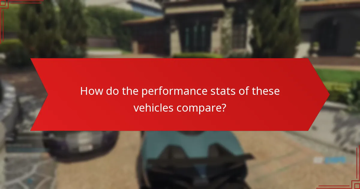 How do the performance stats of these vehicles compare?