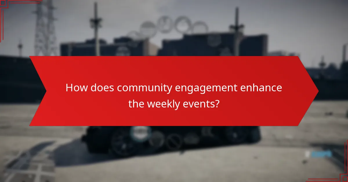 How does community engagement enhance the weekly events?
