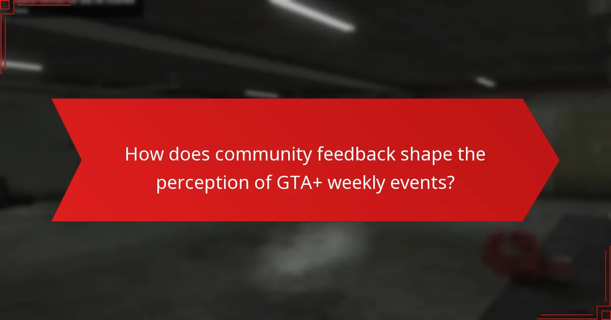 How does community feedback shape the perception of GTA+ weekly events?