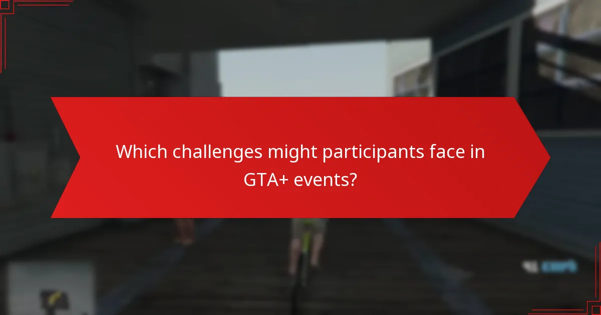 Which challenges might participants face in GTA+ events?